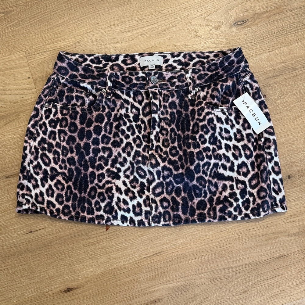 PacSun Animal Print Skirt in Black and Brown